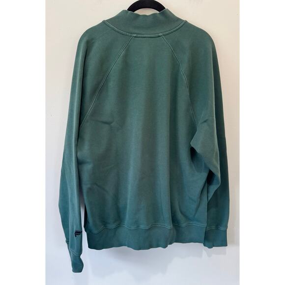 Fabletics green quarter zip sweatshirt size M pocket - Picture 3 of 5